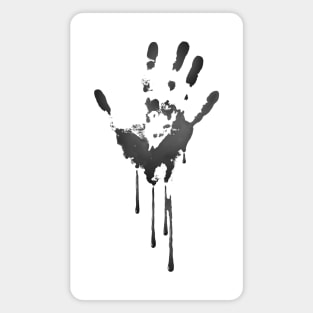 Image: Bloody hand print (grey) Magnet